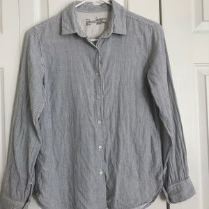 Muji shirt in grey/white stripes.